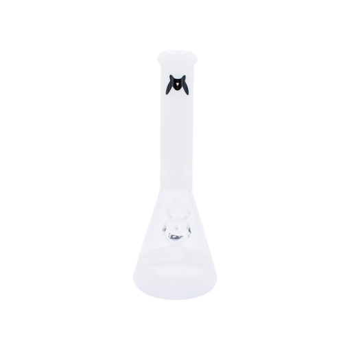 MAV Glass 12" White Full Color Beaker Bong with 5mm Thickness Front View