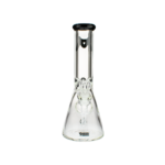 MAV Glass 12" Classic Beaker Bong with Black Accents and 9mm Thickness, Front View