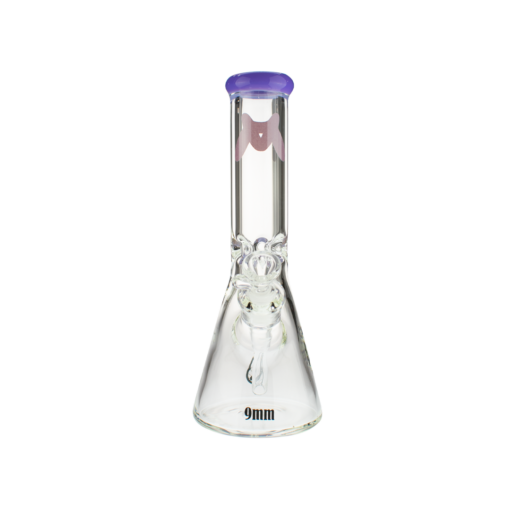 MAV Glass 12" Classic Beaker Bong with Purple Accents and Heavy Wall Thickness