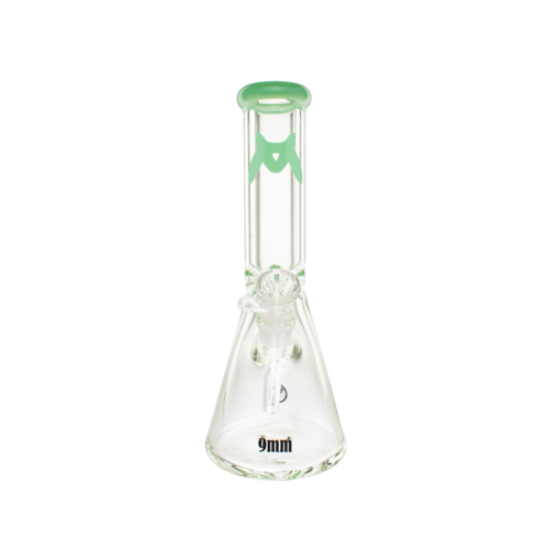 MAV Glass 12" Classic Beaker Bong with Sea Foam Color Accent and 9mm Thick Glass