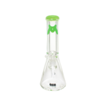 MAV Glass 12" Classic Beaker Bong with Slime Color Accent and Heavy Wall Design