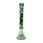 MAV Glass 18" Manhattan Pyramid Beaker in Black and Seafoam, Front View on White Background