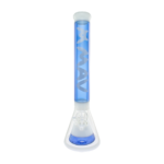 MAV Glass 18" Manhattan Pyramid Beaker in Blue, Front View on White Background