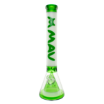 MAV Glass 18" Manhattan Pyramid Beaker in Green, Front View, 50mm Diameter, 5mm Thick
