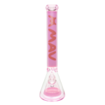 MAV Glass 18" Manhattan Pyramid Beaker in Pink, Front View on White Background