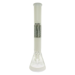 MAV Glass 18" Wig Wag Reversal Beaker Bong in 2 Tone White and Black, Front View