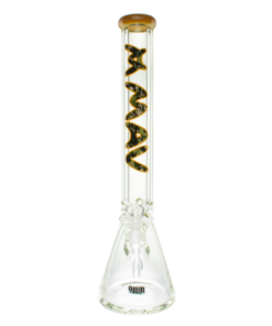 MAV Glass 18" Digi Camo Slab Beaker Bong, 9mm Thick Heavy Wall, Front View on White
