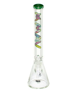 MAV Glass 18" Forest Tie Dye Beaker Bong with thick 9mm glass and deep bowl, front view on white background