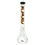MAV Glass 18" Halloween Special Beaker Bong with Black Top and Pumpkin Design, 9mm Thick