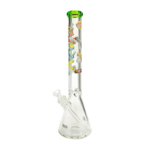 MAV Glass 18" Munchies Ooze Beaker Bong with thick glass and clear design, front view on white background
