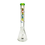 MAV Glass 18" Munchies Ooze Beaker Bong with 9mm thick glass, clear design, front view
