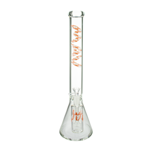 MAV Glass 18" Beaker Bong with Cali Bear Design and Ashcatcher Combo Set, Front View