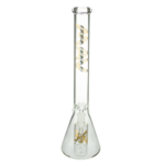 MAV Glass 5mm Beaker Bong with Ashcatcher in Cali State Gold, front view on white background