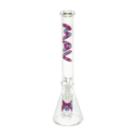 MAV Glass 18" Beaker Bong with Purple Palms Design and Matching Ashcatcher