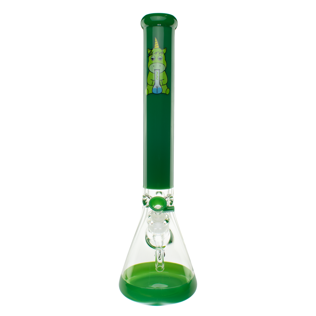 MAV Glass 18" Forest Bubba The Unicorn Full Color Beaker Bong with Deep Bowl