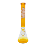 MAV Glass 18" Golden Cali Bear Beaker Bong with 50mm diameter and 5mm thickness, front view