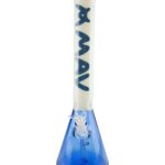 MAV Glass - 18" Color Float Sleeve Beaker Bong in Blue with 5mm Thickness - Front View