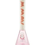 MAV Glass - 18" Color Float Sleeve Beaker Bong in White, Front View on Seamless Background