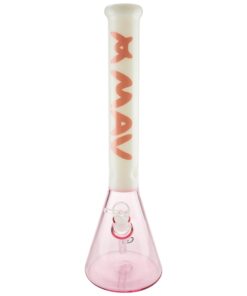 MAV Glass - 18" Color Float Sleeve Beaker Bong in White, Front View on Seamless Background
