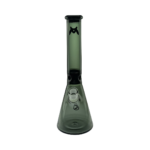 MAV Glass Mini Zebra Beaker in Transparent Black, 13.5" Tall with 14mm Joint - Front View