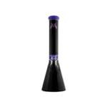 MAV Glass Mini Zebra Beaker in Purple and Black, 13.5" Tall with 14mm Joint, Front View