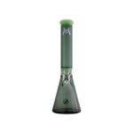 MAV Glass Mini Zebra Beaker in Seafoam, Front View, 13.5" Tall with 14mm Joint
