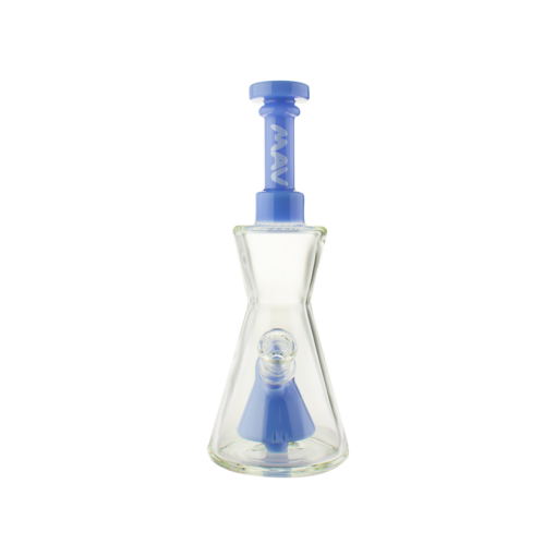 MAV Glass Pyramid Hourglass Bong in Lavender with Slitted Pyramid Percolator - Front View