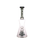 MAV Glass Pyramid Hourglass Bong with Slitted Pyramid Percolator, 10" Tall, 14mm Joint - Front View