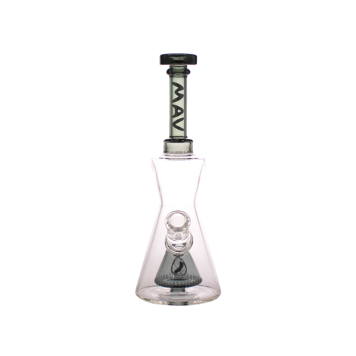 MAV Glass Pyramid Hourglass Bong with Slitted Pyramid Percolator, 10" Tall, 14mm Joint - Front View