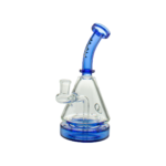 MAV Glass 8" Ink Blue Pyramid Bong with 2 Hole Diffuser, 90 Degree 14MM Female Joint