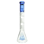 MAV Glass Pyramid to Double UFO Beaker Bong in Blue with 18" Height and 18-19mm Joint Size
