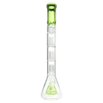 MAV Glass Pyramid To Triple UFO Beaker Bong Front View on Seamless White Background
