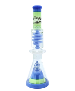 MAV Glass 16" Reversal Wig Wag Slime and Lavender Beaker with Freezable Coil, Front View