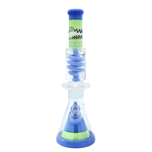 MAV Glass 16" Reversal Wig Wag Slime and Lavender Beaker with Freezable Coil, Front View