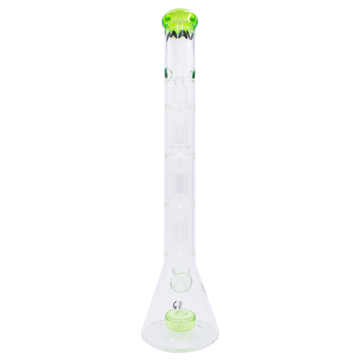 MAV Glass 21" Triple Slitted Puck to UFO Beaker Bong with Showerhead Percolator, Front View
