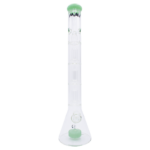 MAV Glass Triple Slitted Puck To UFO Beaker in Seafoam, Front View, 21" Tall with Showerhead Percolator