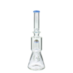 MAV Glass Wig Wag Reversal UFO Beaker Bong in Lavender, 13" Tall with Showerhead Percolator, Front View