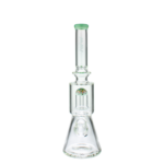 MAV Glass Wig Wag Reversal UFO Beaker in Seafoam with Showerhead Percolator - Front View