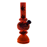 Compact 6.75" Mini Acrylic Bubble Water Pipe with built-in Grinder Base, UV Reactive