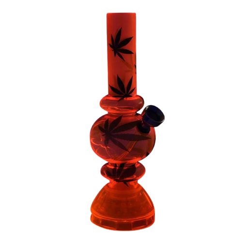 Compact 6.75" Mini Acrylic Bubble Water Pipe with built-in Grinder Base, UV Reactive
