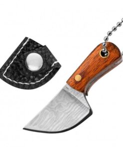 Stainless Steel Mini Knife With Sheath Keychain Set J