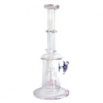 Stone Age Pink Percolator Glass Bong With Blue Turtle 33cm