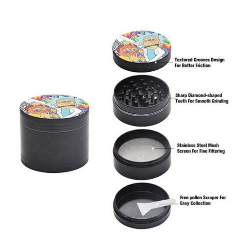 Rick & Morty Zinc Alloy 4 Piece Grinder 40mm