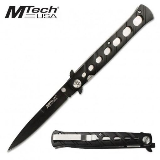 MTech Black Aluminum Slim Folding Knife 13cm
