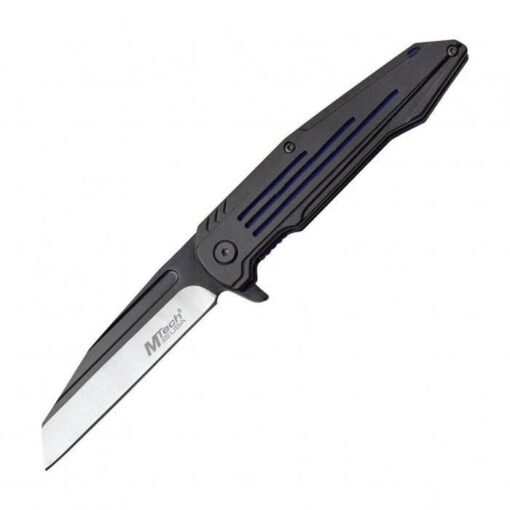 Mtech Blue Liner Lock Black Aluminum Folding Knife 12cm
