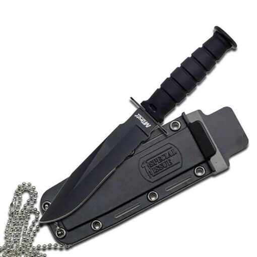 Mtech Nylon Fiber Sheath with Chain Black Knife 16cm