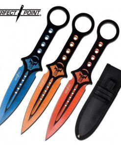 Perfect Point Color Blade Set Of 3 Throwing Knives 19cm