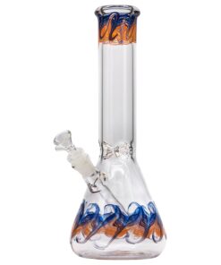 LA Pipes 'Phoenix Rising' Beaker Bong with Color Wrap, 12-inch, Borosilicate Glass