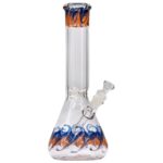 LA Pipes "Phoenix Rising" Beaker Bong, Mixed Color Wrap, 12", Glass on Glass Joint, USA Made