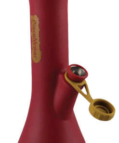 PieceMaker "KaliGo" Red Silicone Bong with 45 Degree Joint and Removable Bowl, Front View